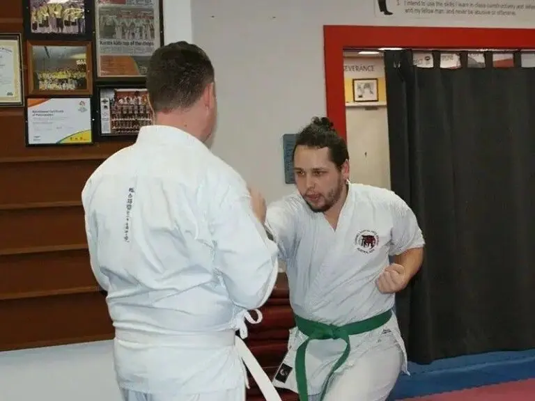 martial arts student practicing punches
